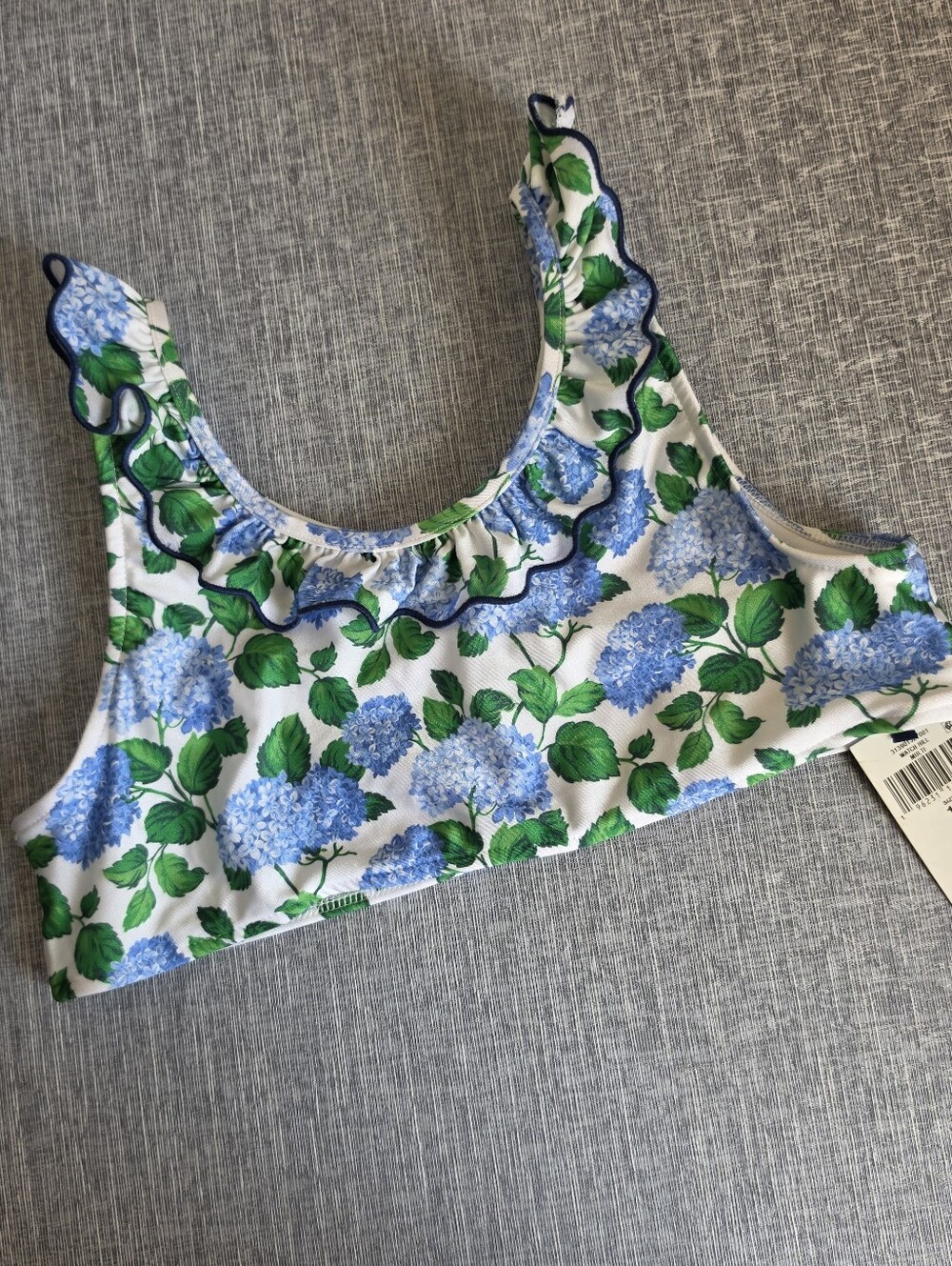 Polo Ralph Lauren Girls Floral Blue Green White Swimsuit Top Only Size 16